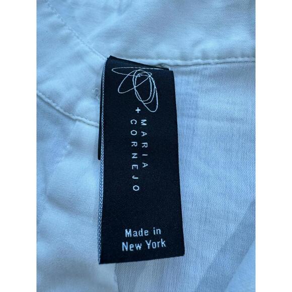 Zero + Maria Cornejo White Sleeveless Button Shift Tunic Dress Sz 2 - Picture 8 of 10